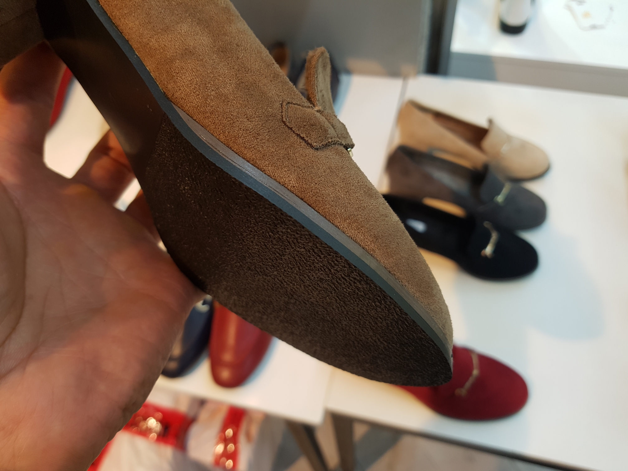 Brushed Lining Looper Pumps 4cm Black Red Brown Be