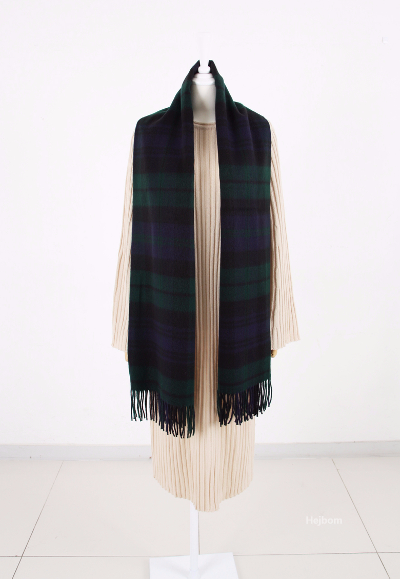 Tartan Check Shawl Muffler Winter Warm Pattern