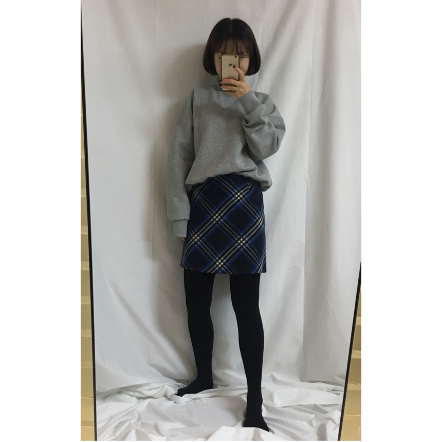 Reason and woolen check mini skirt winter skirt