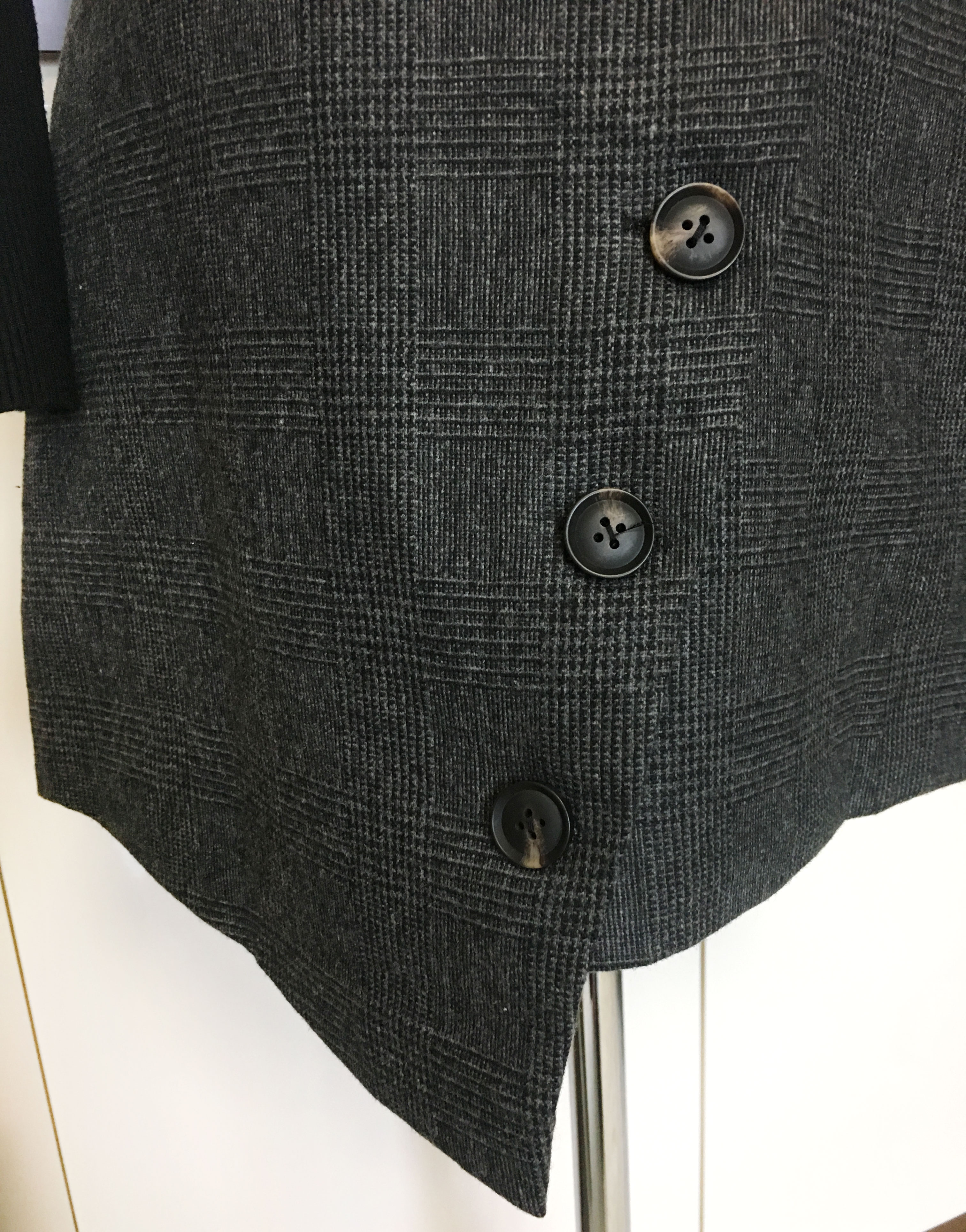 Borami Shop Button Unchecked Mini Skirt _ Black, G