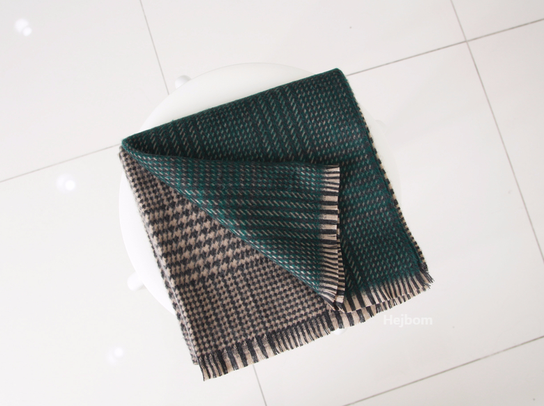 Glen Check Two-tone muffler shawl Women Winter war