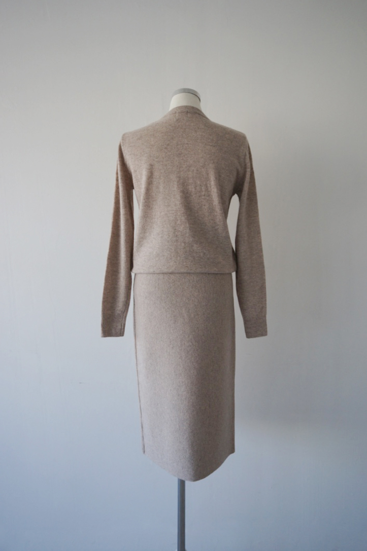 Cashmere knit long skirt 2color midi line
