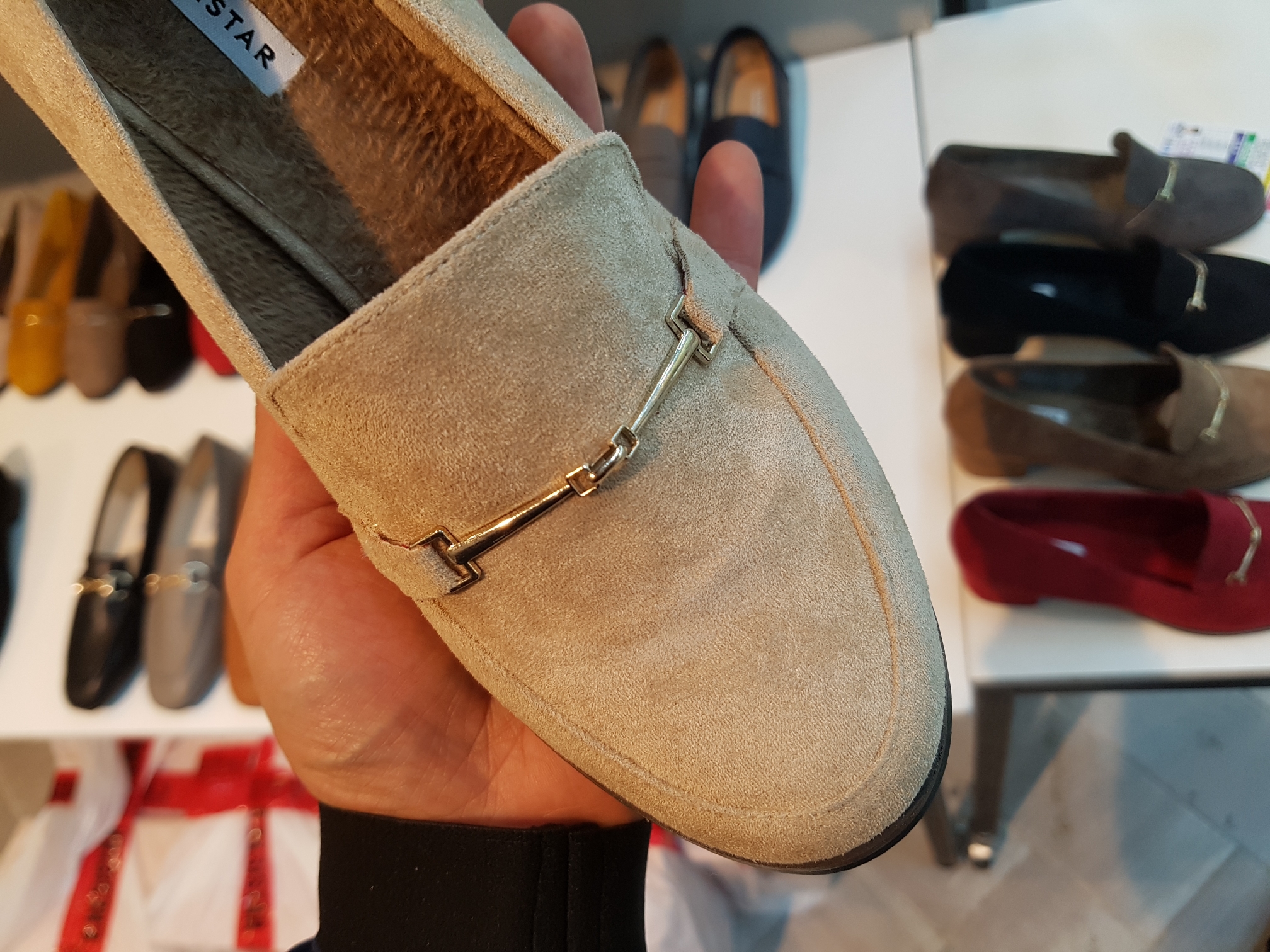 Brushed Lining Looper Pumps 4cm Black Red Brown Be