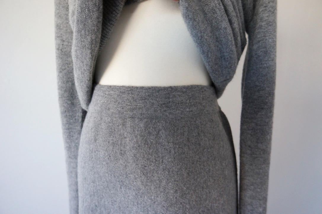 Cashmere knit long skirt 2color midi line