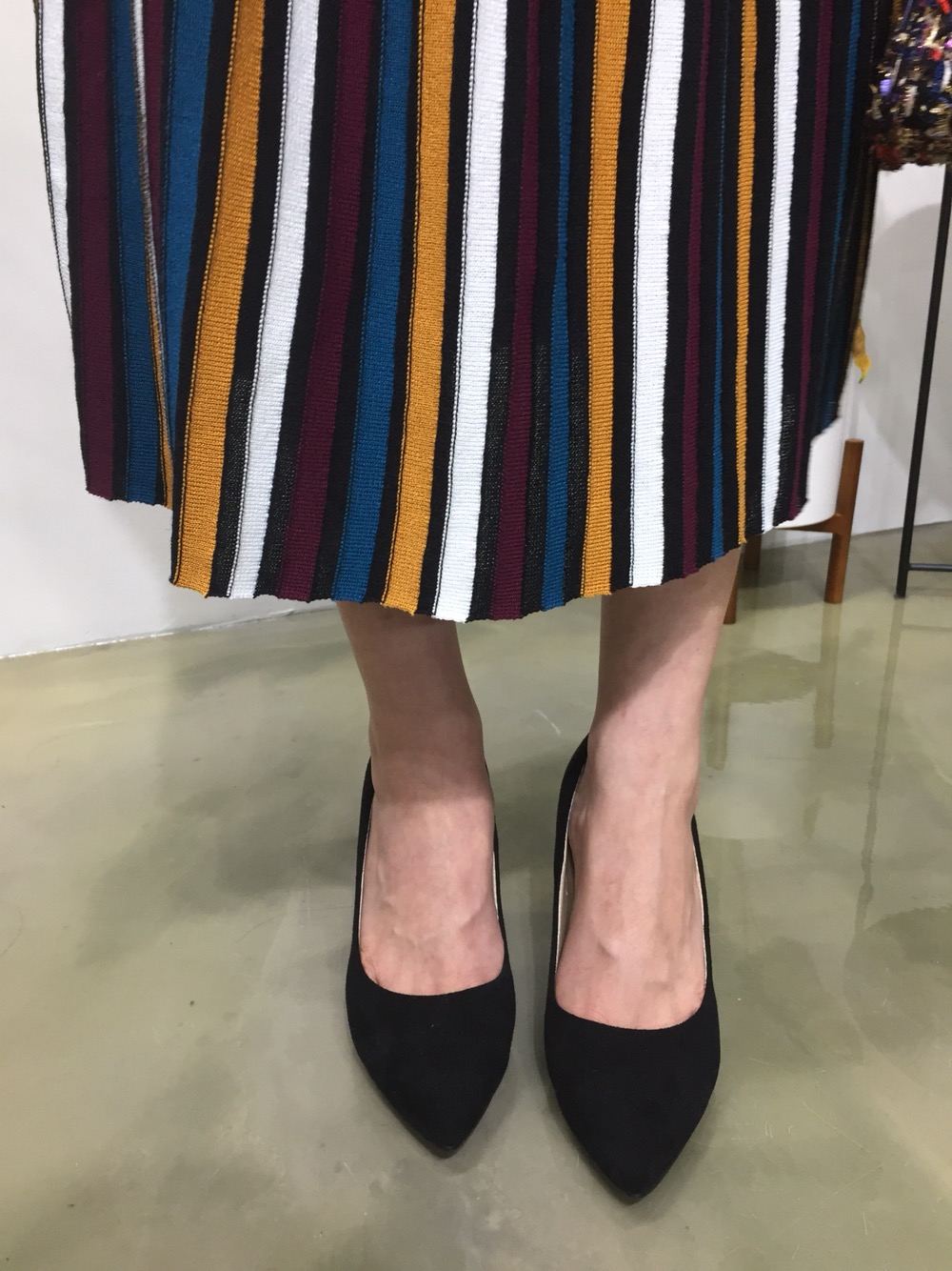 Wrinkled Bending Knit Long Skirt Romantic Look Lux