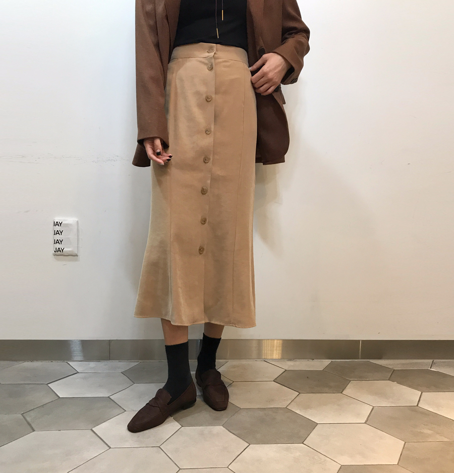 Button Skirt Mermaid Winter Mermaid Black Beige Lo