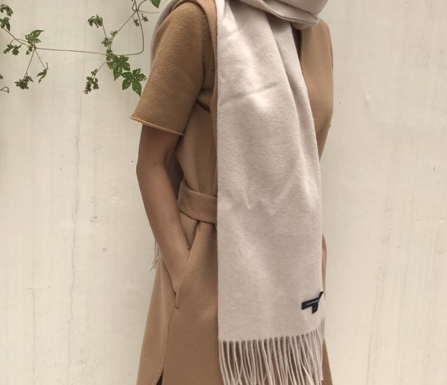 Same-day shipping open wool muffler neat natural l