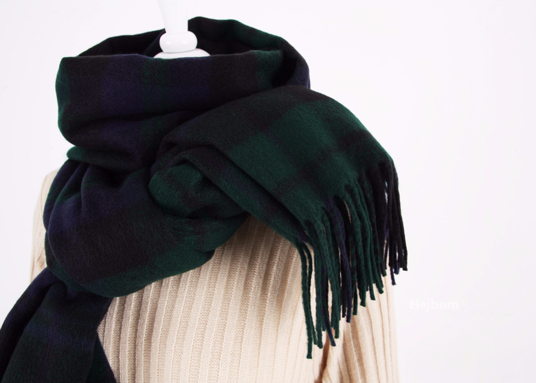 Tartan Check Shawl Muffler Winter Warm Pattern