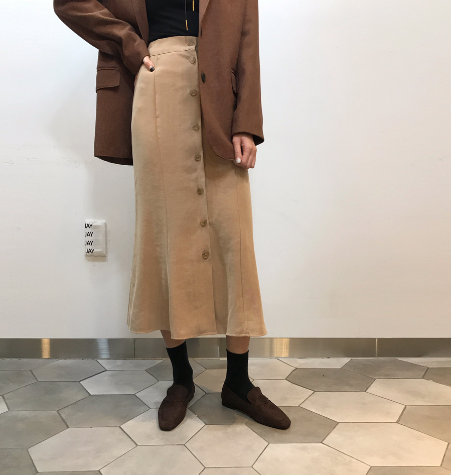 Button Skirt Mermaid Winter Mermaid Black Beige Lo