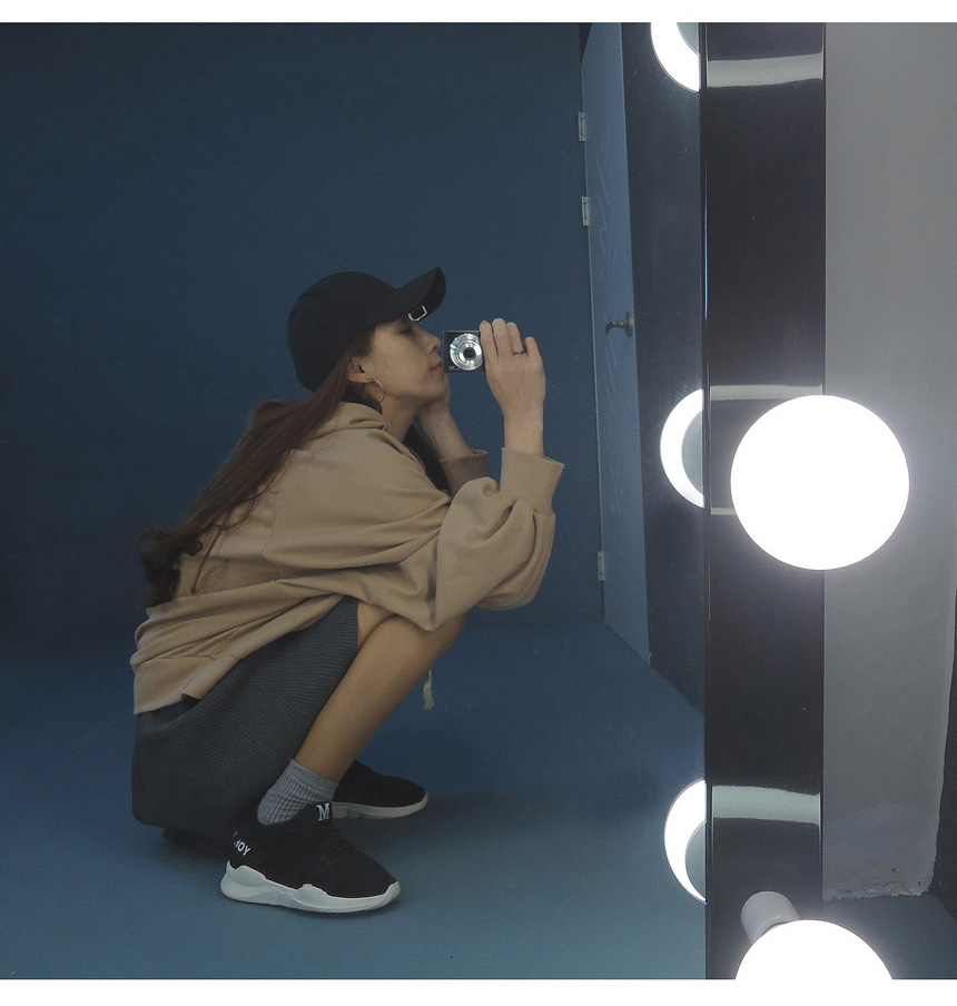 A line flare knit mini skirt Black, gray female Vi