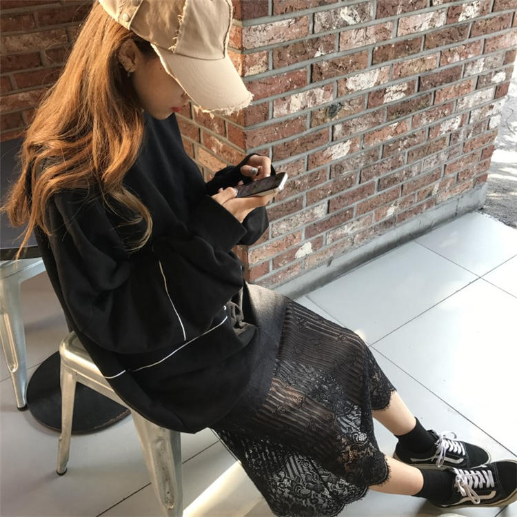 Mono Daily Race Layered Long Skirt Minimal Look Co