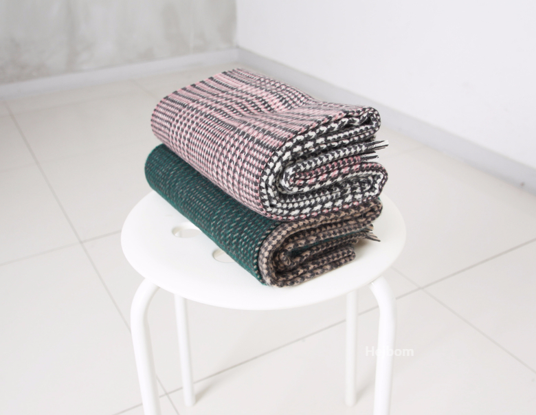 Glen Check Two-tone muffler shawl Women Winter war