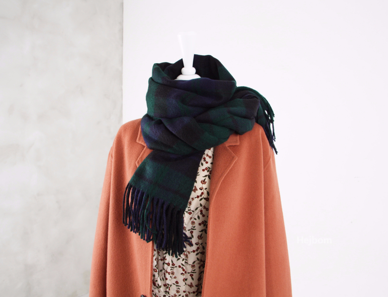 Tartan Check Shawl Muffler Winter Warm Pattern