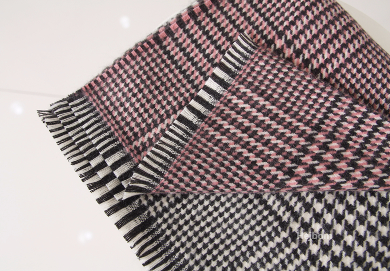 Glen Check Two-tone muffler shawl Women Winter war