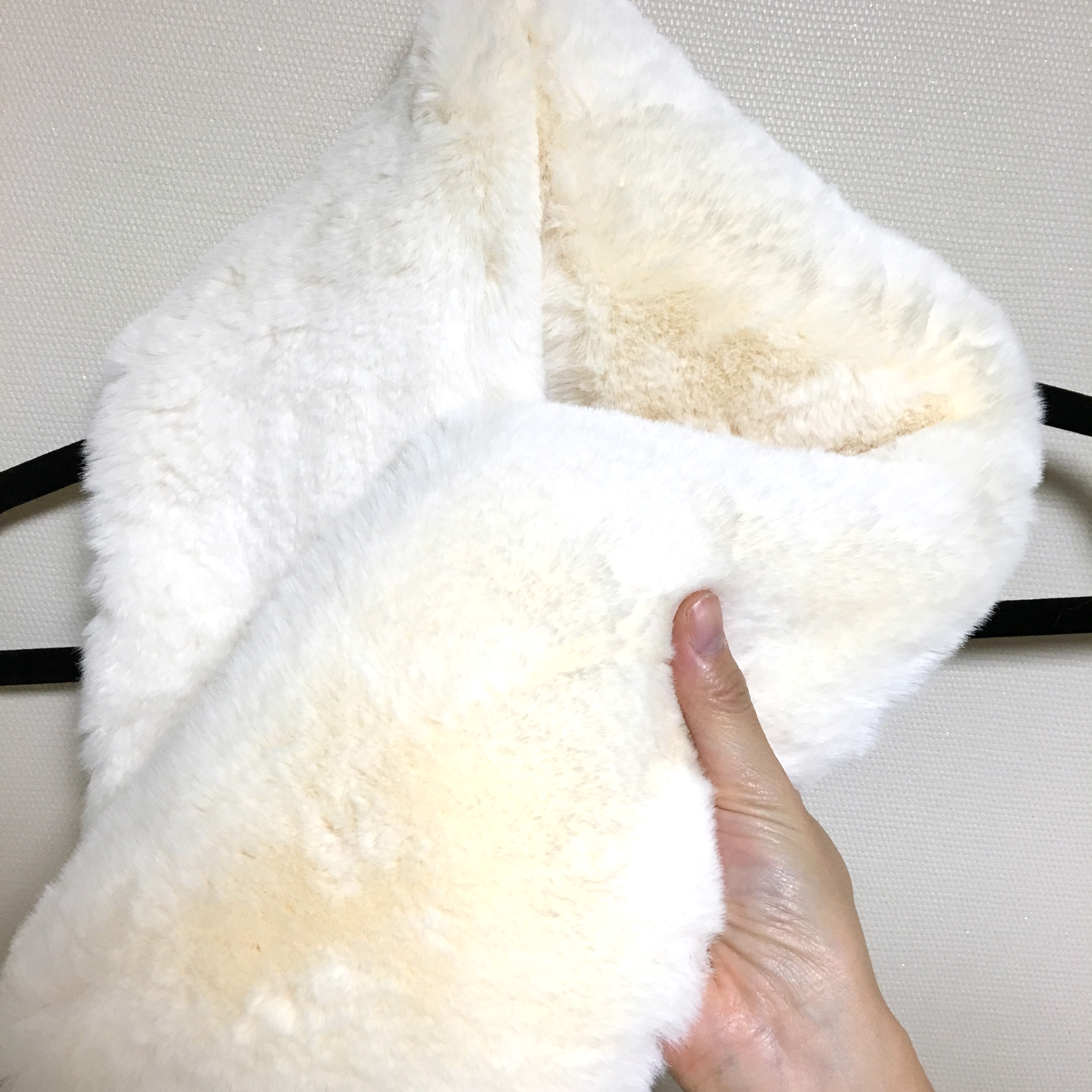 Fake Fur Fur Fur Ecofur Shawl White Color Warm Sca