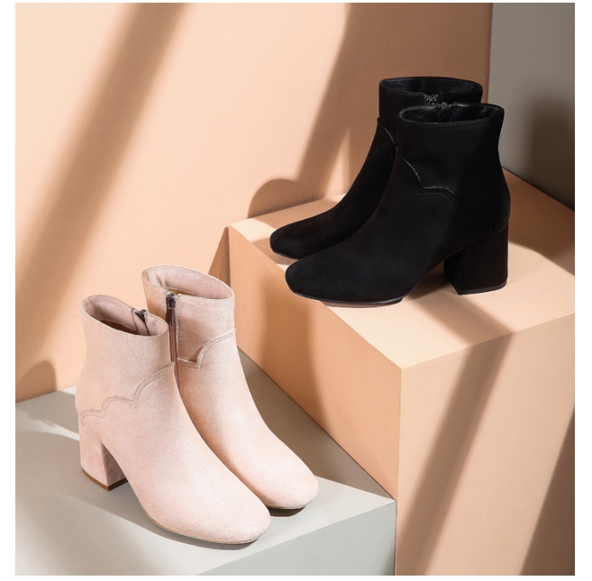 Handmade Natural Leather Wavy Line Angle Boots Com