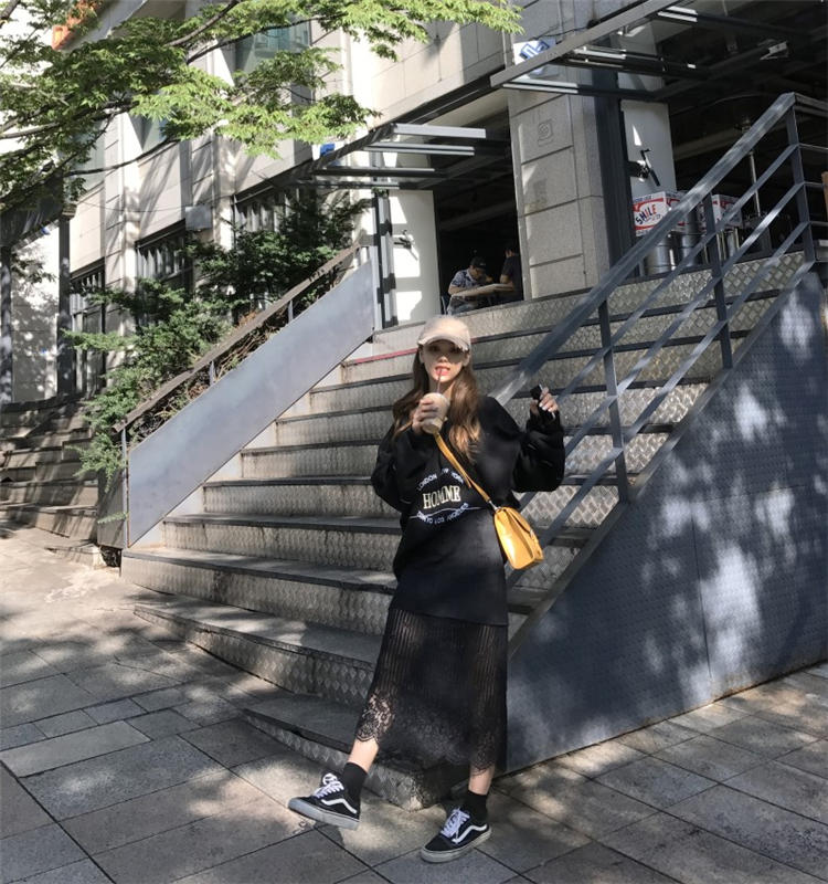 Mono Daily Race Layered Long Skirt Minimal Look Co