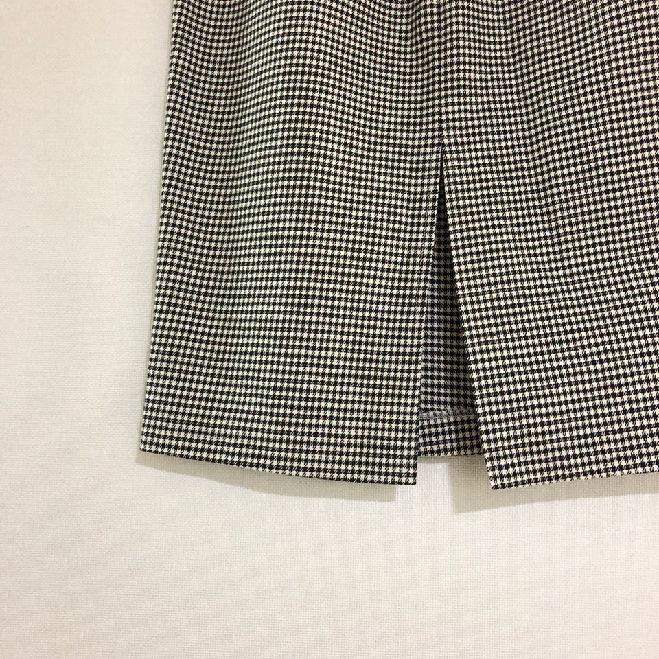 Check skirt long skirt Midi H line Autumn woman Ho