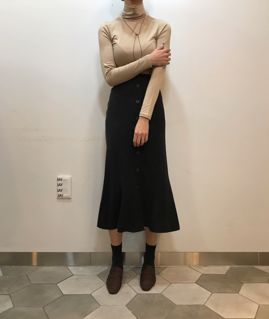 Button Skirt Mermaid Winter Mermaid Black Beige Lo