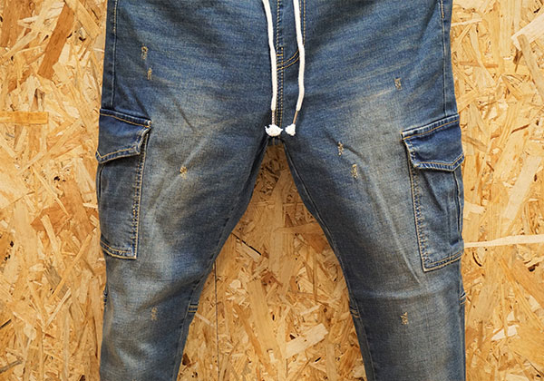 Korea Jeans Pants Cargo Slim Exhaust Banding Jogge