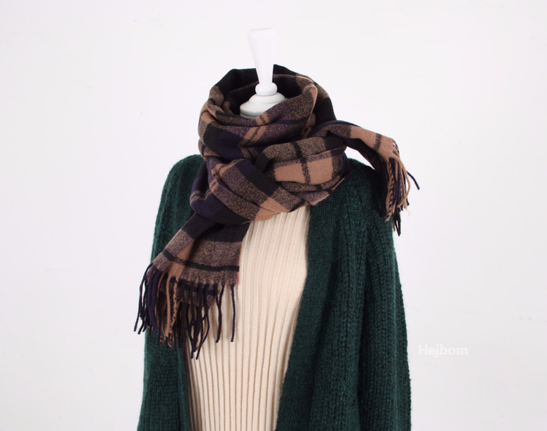 Tartan Check Shawl Muffler Winter Warm Pattern