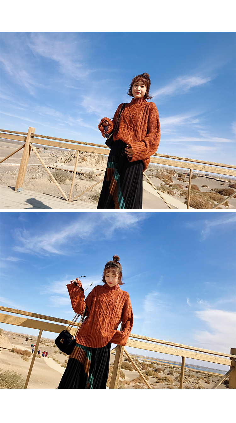 Suede Pleated Long Skirt Fall