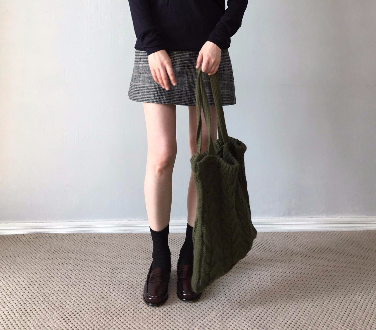 Knit eco-bags bag Pretty bag winter shoulder bag