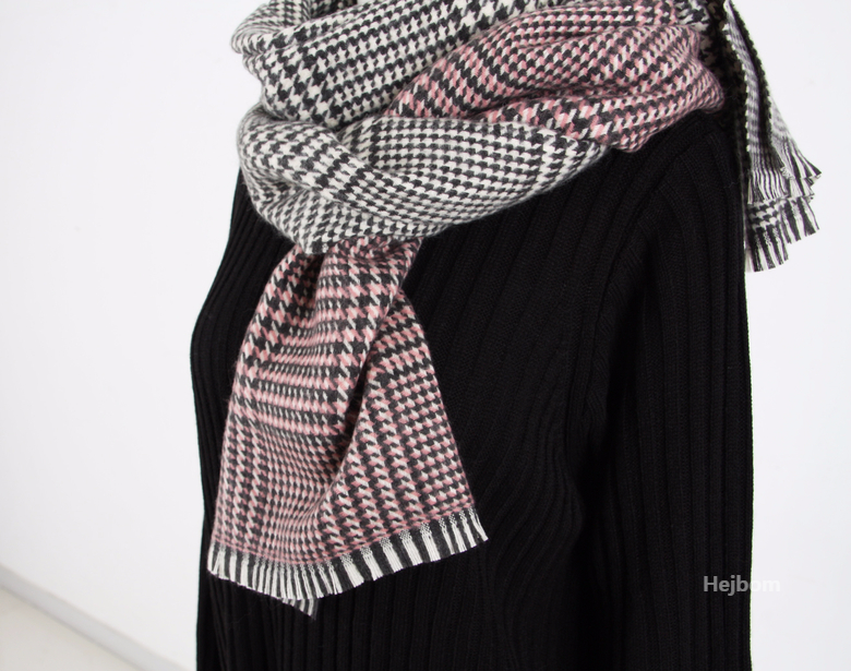 Glen Check Two-tone muffler shawl Women Winter war