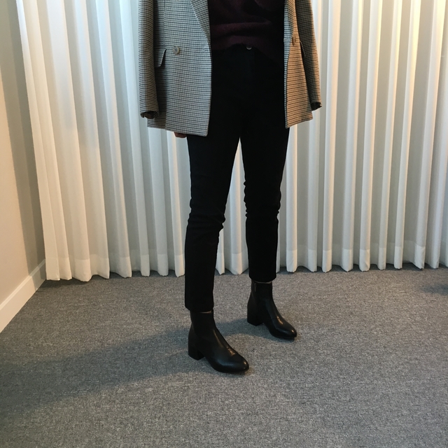 Saint Black Ankle Boots Leather &amp Ms. Suede Mid