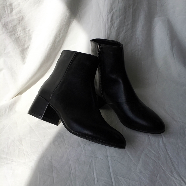 Saint Black Ankle Boots Leather &amp Ms. Suede Mid