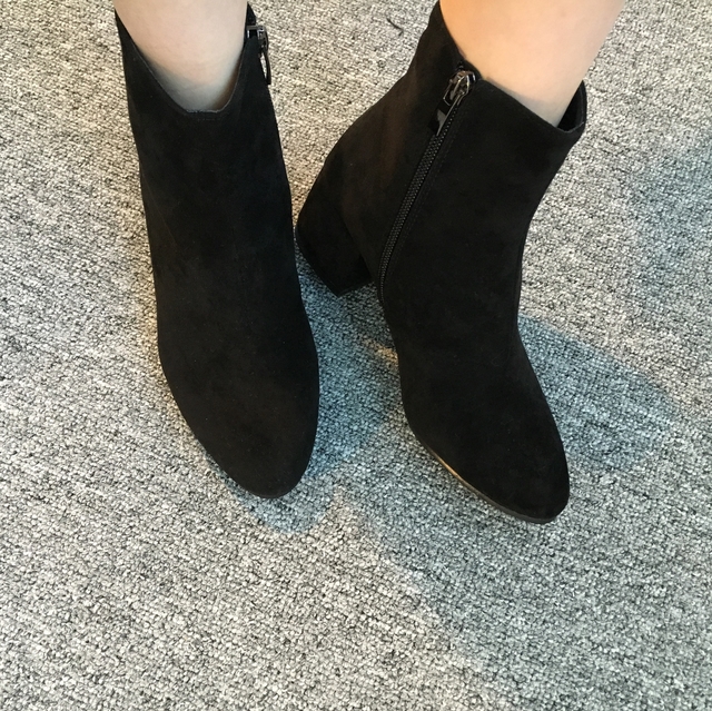 Saint Black Ankle Boots Leather &amp Ms. Suede Mid