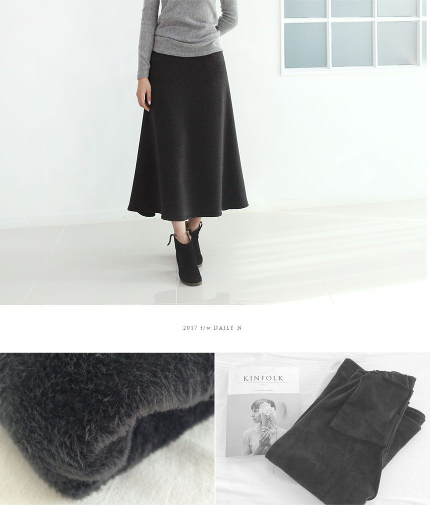 Mink flare jungle Long skirt Winter skirt Daily co