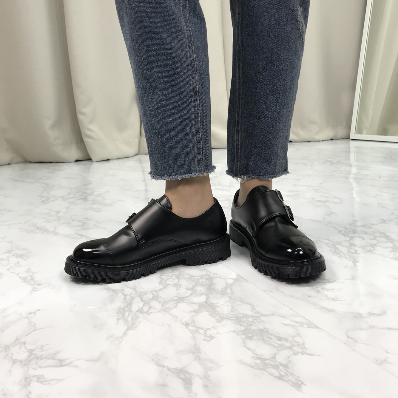 Monk Clipper Loafers Shoes 4.5cm high-calf comfort