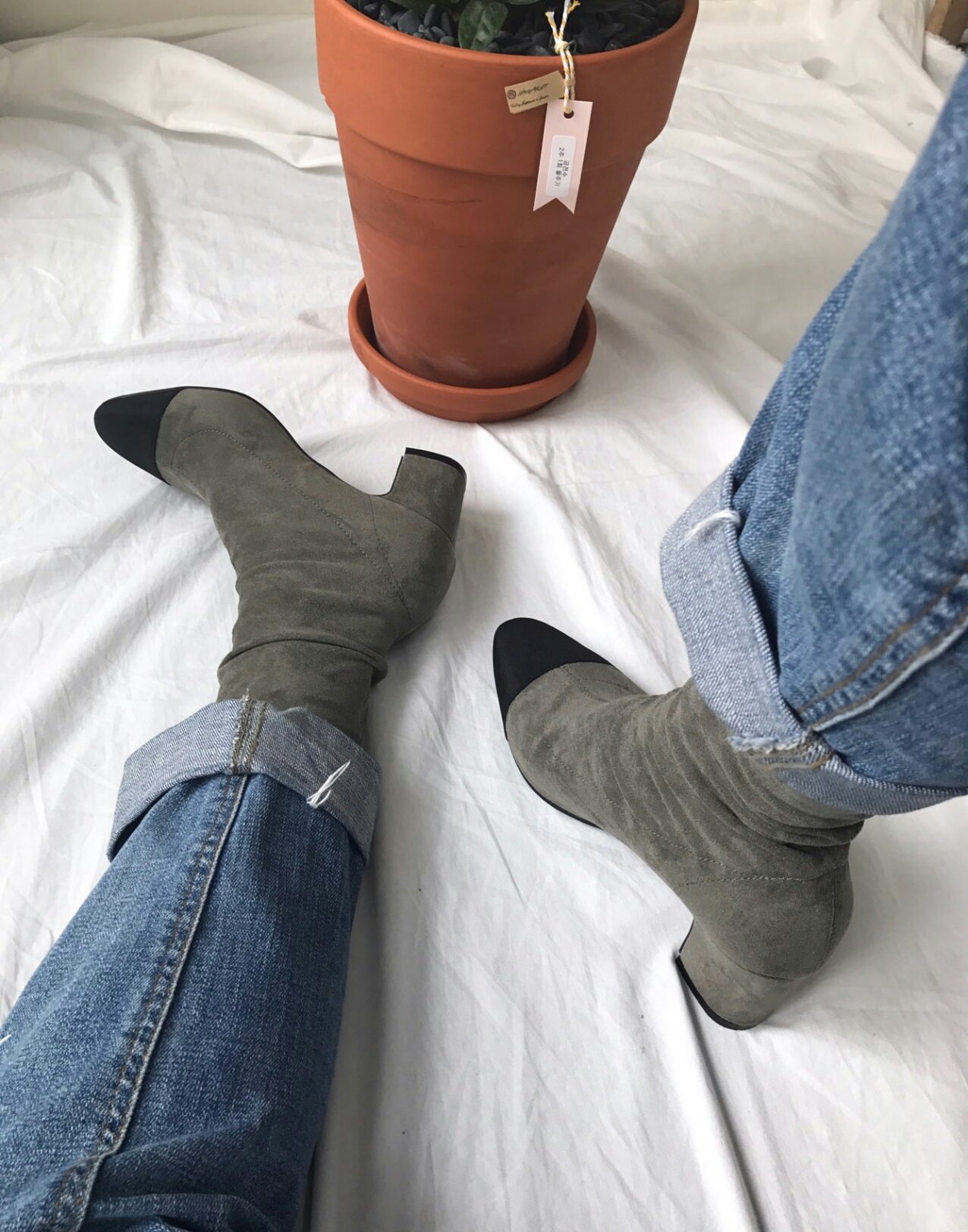 Color Suede Ankle Boots Span Women's Angle Wint