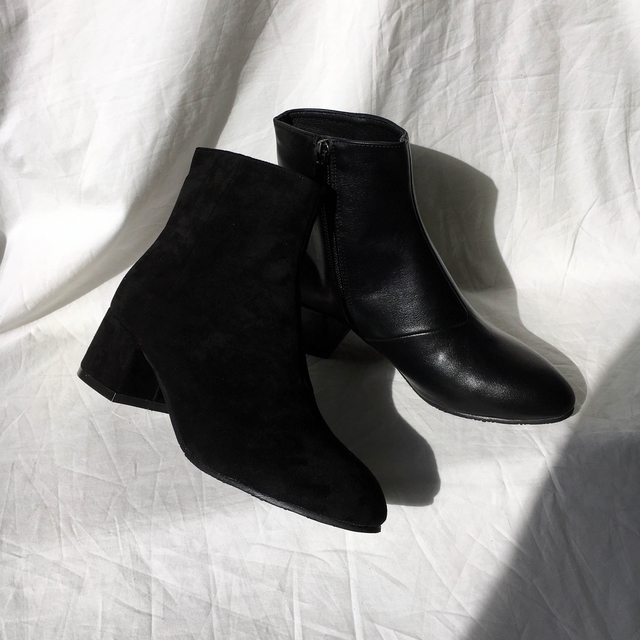 Saint Black Ankle Boots Leather &amp Ms. Suede Mid