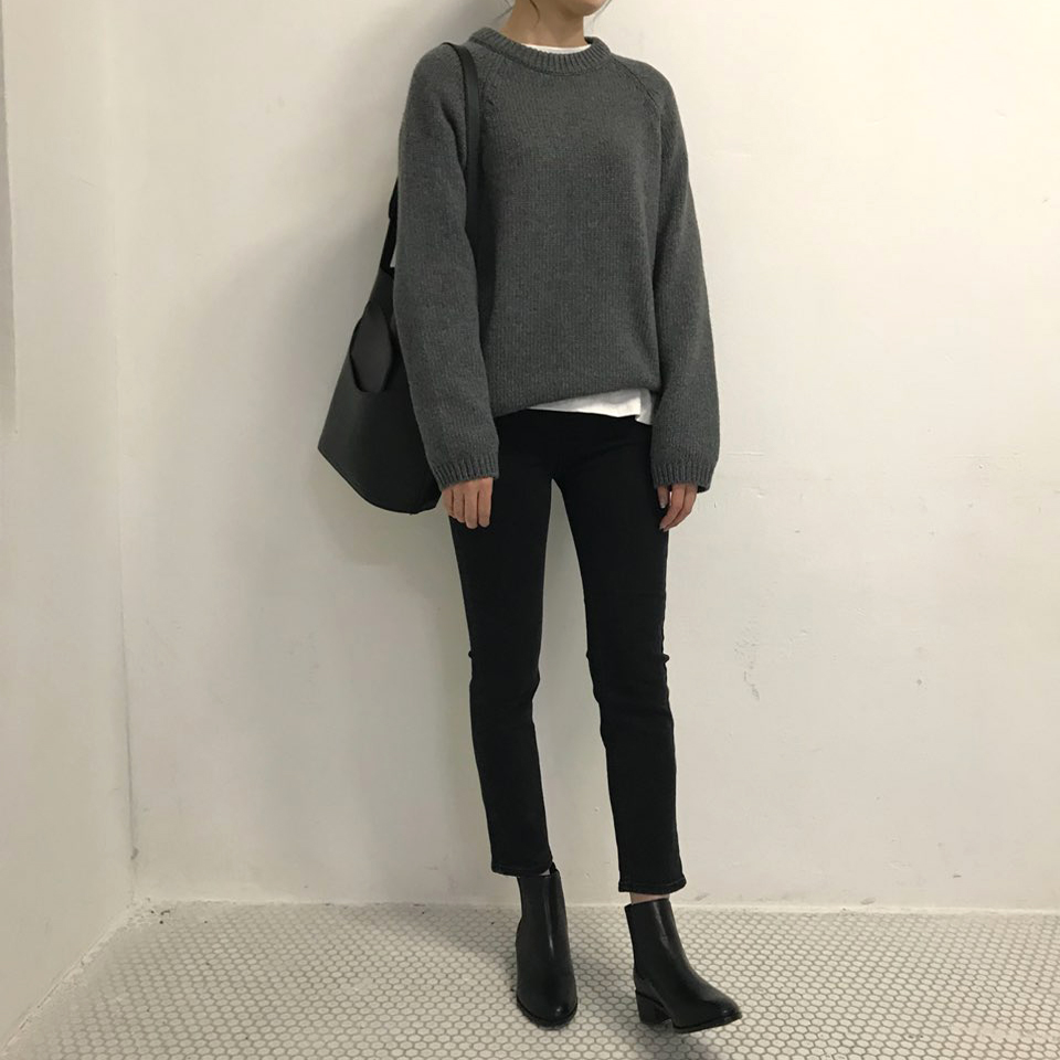 Korea Jeans Pants Span Slim Date Black Pants 30s P