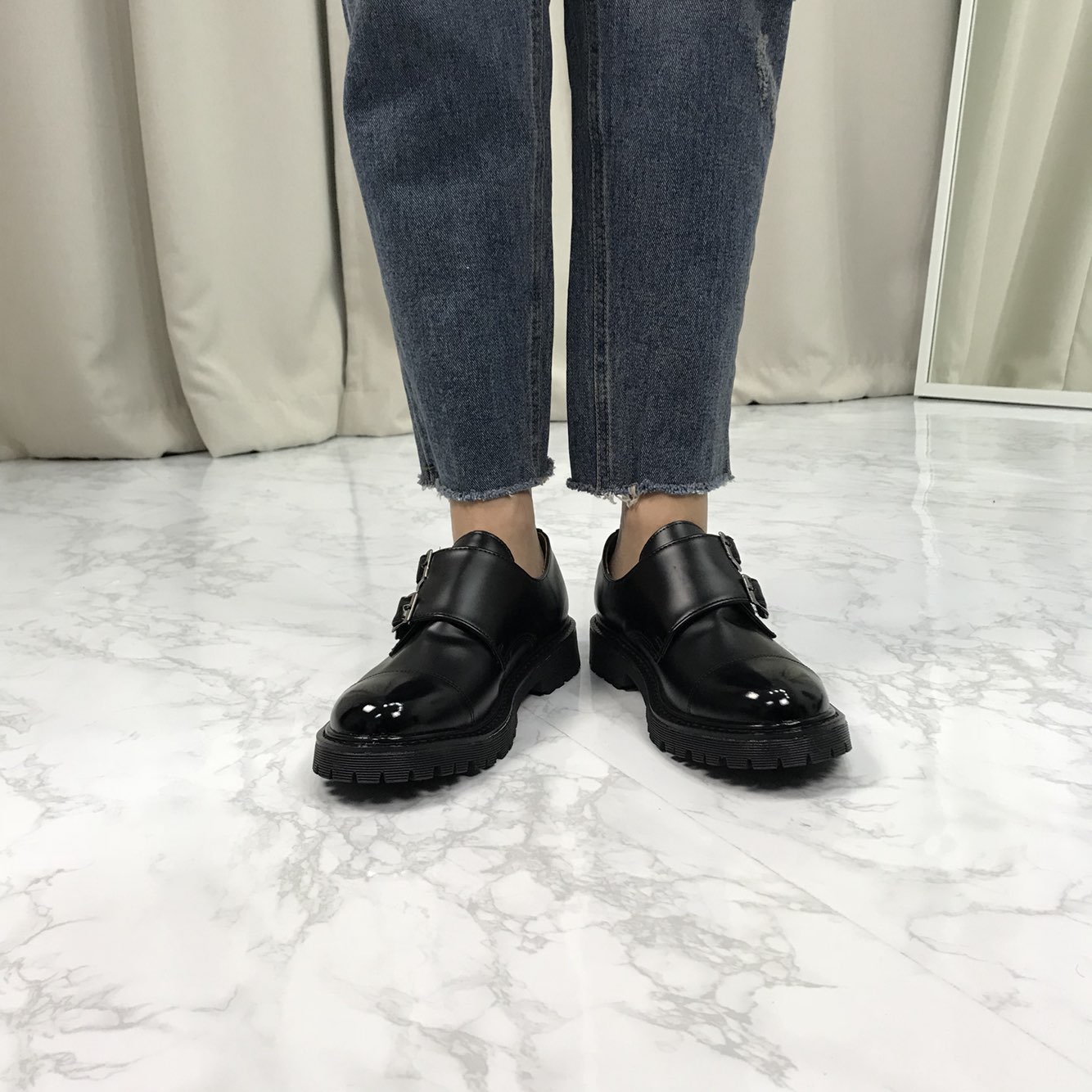 Monk Clipper Loafers Shoes 4.5cm high-calf comfort