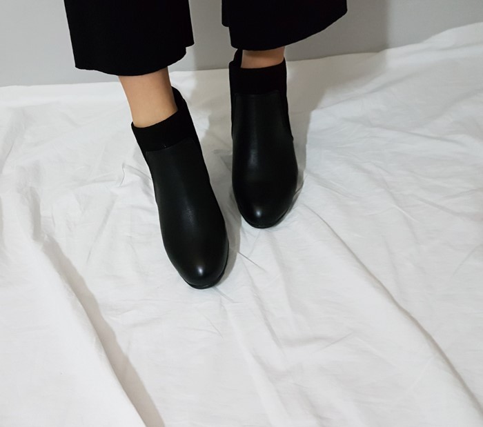 7 centisu suede combination back zipper blue keyho