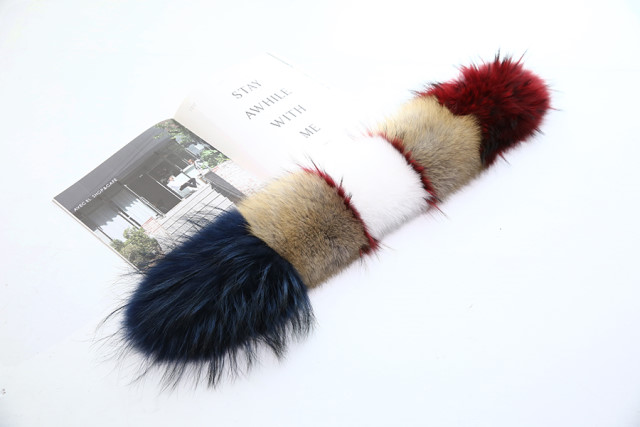 Mix Color Fox Shawl Muffler Warmer Real Natural Sa