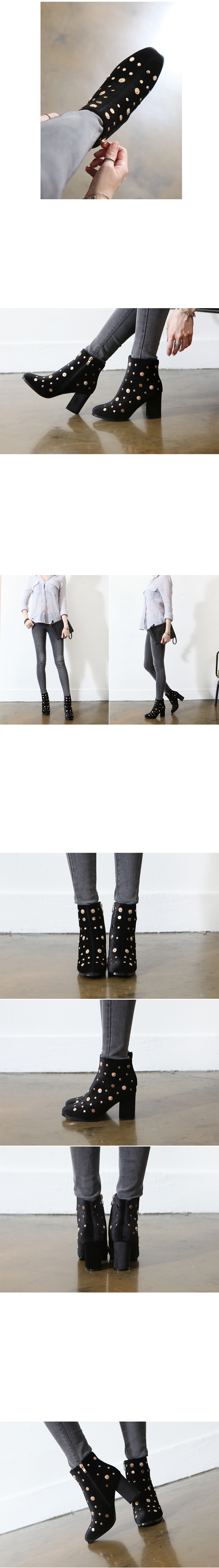 Dot chalice suede angle boots 8cm Tongue Ankle wom