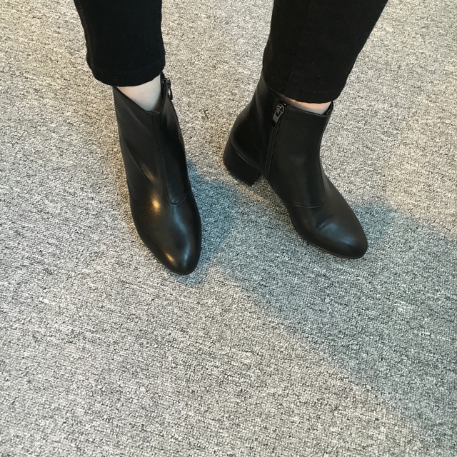 Saint Black Ankle Boots Leather &amp Ms. Suede Mid