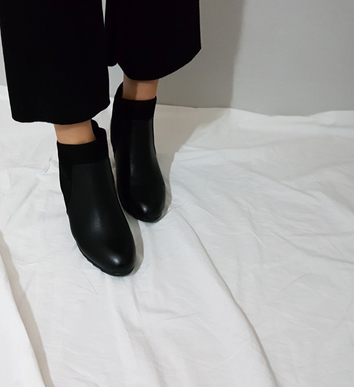 7 centisu suede combination back zipper blue keyho