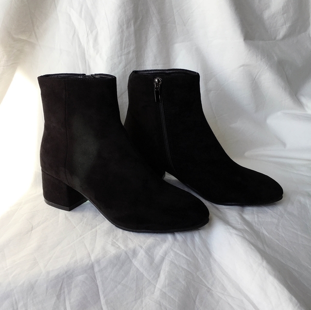 Saint Black Ankle Boots Leather &amp Ms. Suede Mid