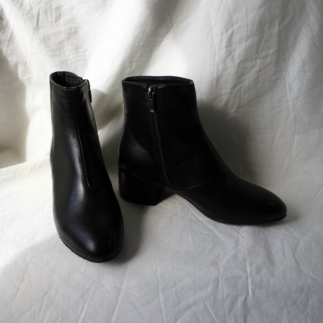 Saint Black Ankle Boots Leather &amp Ms. Suede Mid