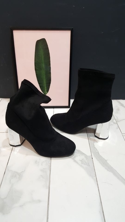 Suede Silver Sheep Angle Boots Modern Unique Sensi