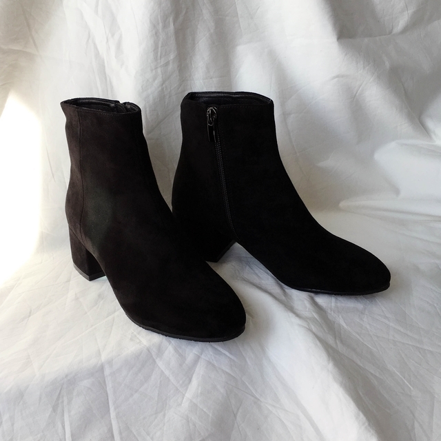 Saint Black Ankle Boots Leather &amp Ms. Suede Mid
