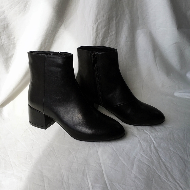 Saint Black Ankle Boots Leather &amp Ms. Suede Mid