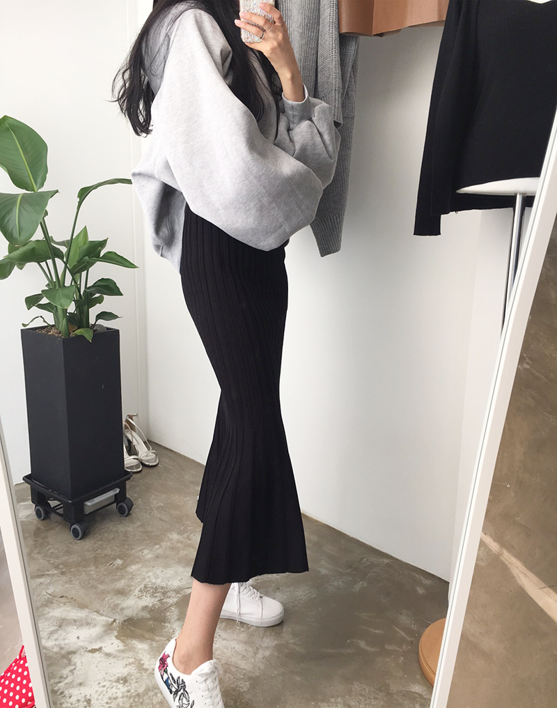 Mermaid Mermaid Long Skirt Skirt Frill Knit Pleate