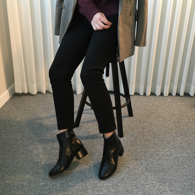 Saint Black Ankle Boots Leather &amp Ms. Suede Mid