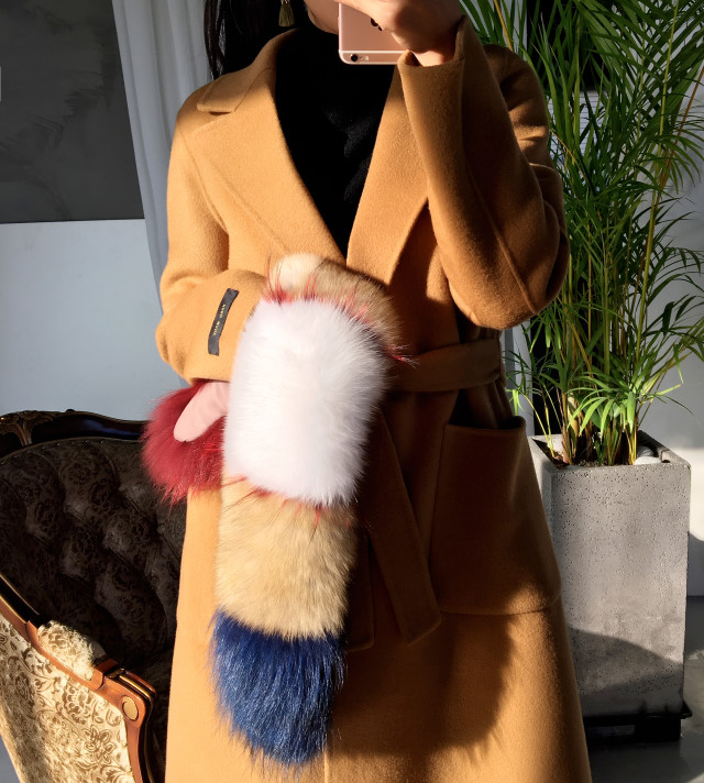 Mix Color Fox Shawl Muffler Warmer Real Natural Sa
